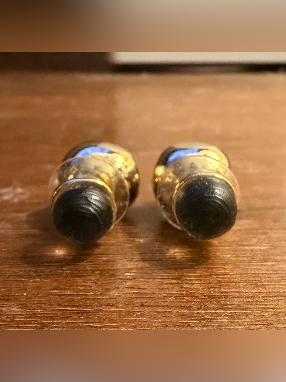 Alexis Bittar Gold Black Lucite Double-Sided Stud Earrings
